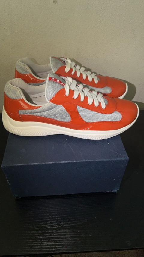 Prada Americas Orange cup sneakers