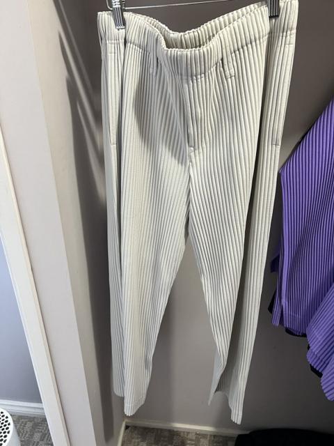 Home Plisse Light Grey-white pants