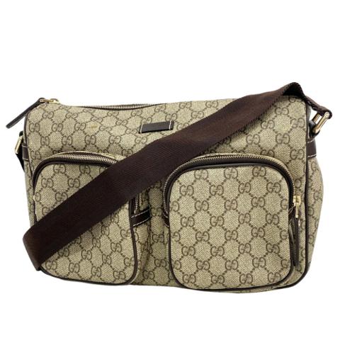 Gucci GG Supreme Shoulder Bag 246881 Brown Champagne Women's OP019924