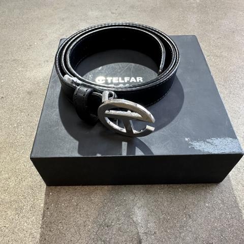 Telfar Black Logo Belt