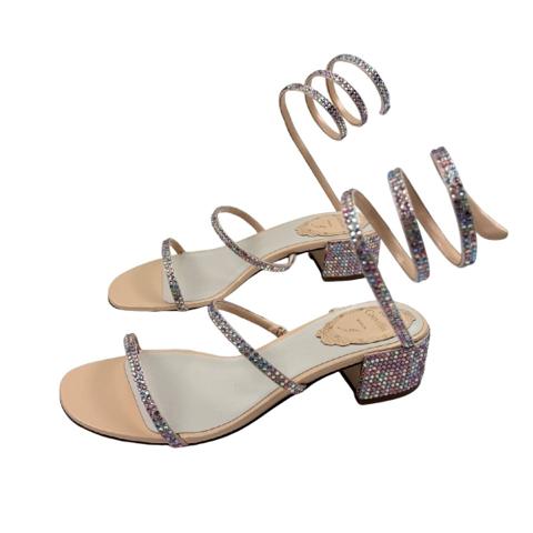 Rene Caovilla Crystal Spiral Sandals it 35