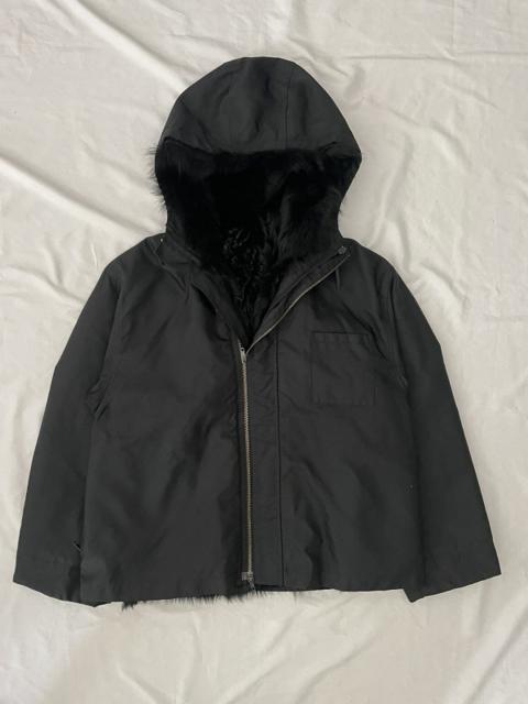 Helmut lang Hildes black ballistic nylon jacket fur lining