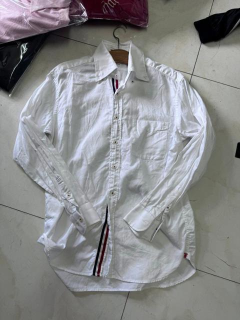 Thom Browne WHITE COTTON OXFORD GROSGRAIN Shirt size 3