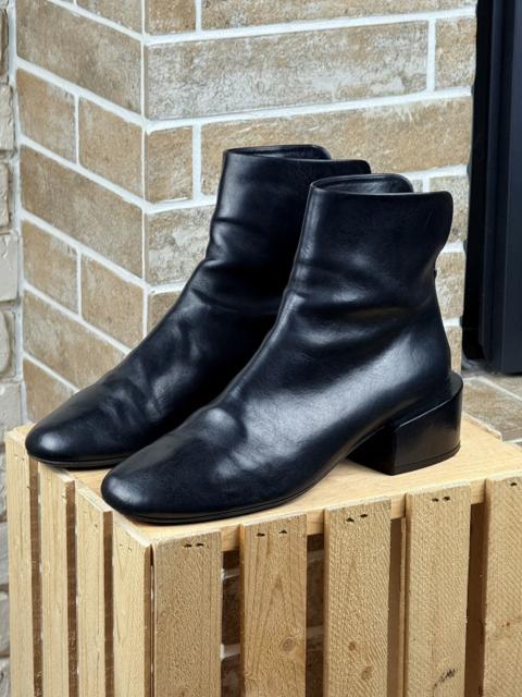 Marsell Black Leather Basata Ankle Back Zip Boots Size
