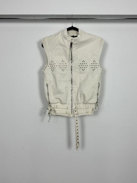 Dior Homme SS04 “Strip” Runway White Studded Vest Jacket