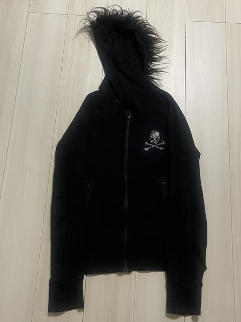 Rare Roen Mohawk Fur Zip-Up Hoodie Skull Logo Archive Japan