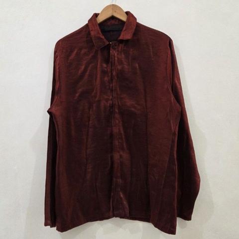 Haider Ackermann Red Silk Shirt
