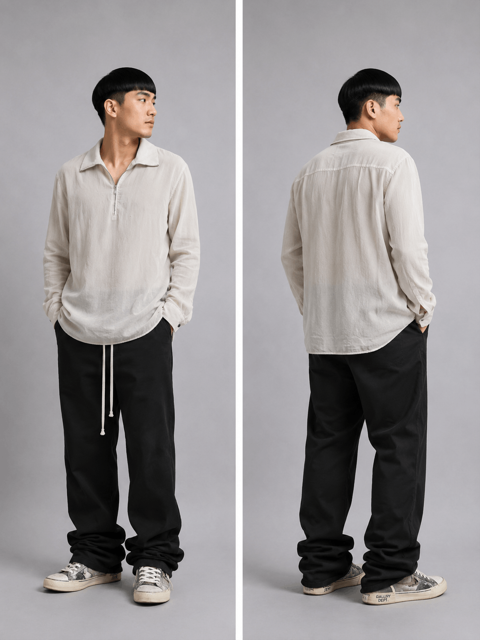 SS18 Lightweight Lanvin Quarter Zip Shirt