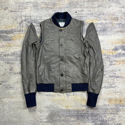 Grime Effect convertible leather jacket ccp guidi style