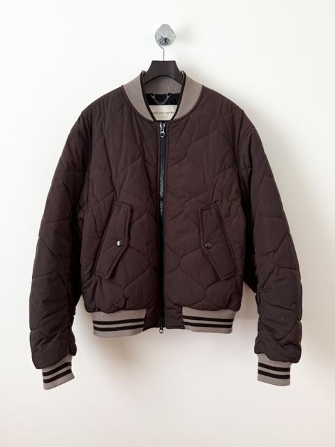 FW23 Brown Back-Zip Quilted Bomber Jacket