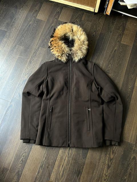 Prada Asiatic Raccoon Fur Hooded Softshell Jacket - Size 46