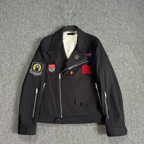 Alexander McQueen Badge‑Embroidered Biker Jacket AAAA10