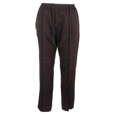 Haider Ackermann Drawstring Wide-Leg Trousers in Brown Cott