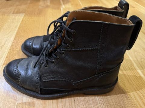 Junya Watanabe patchwork black leather boots
