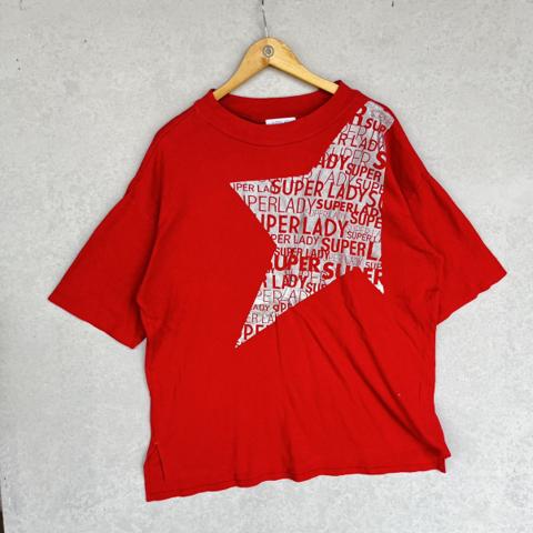 Vintage Super Lady by Kansai Yamamoto Red Graphic Size XL