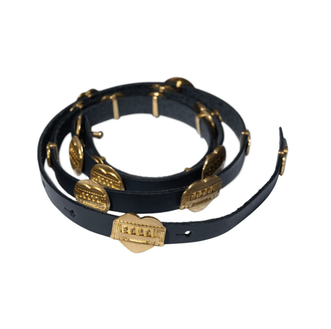 Sacai Carhartt WIP Leather Belt in Black Gold