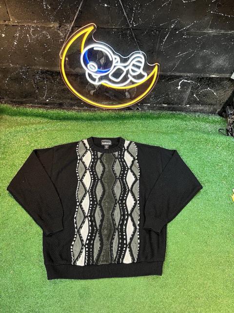 Vintage Barrage Sweater Black Gray Crew Neck Pullover XL
