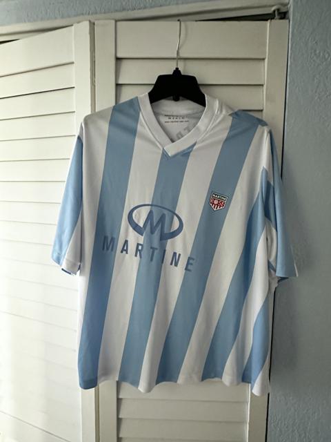 Martine Rose Blue & White Twist Football Top