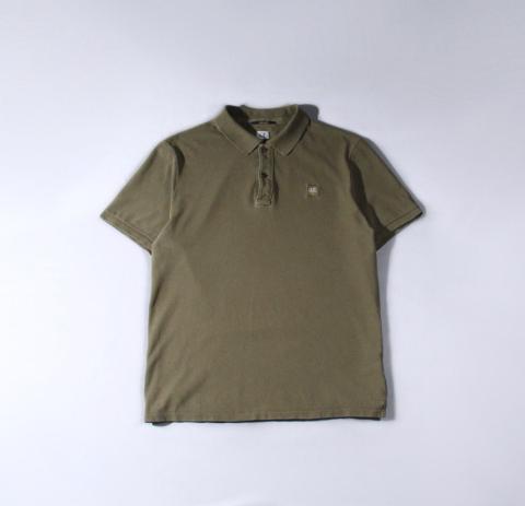 CP Company Vintage Polo Olive Green Shirt Luxury Casual XL
