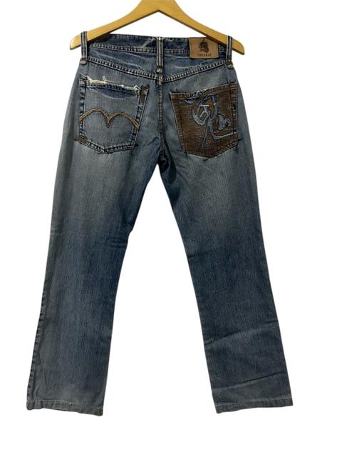 Oniarai Japanese Distressed Denim Jeans Embroidered Pocket