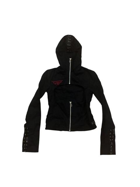 2000s Cyberdog Hooded Lace Zip Jacket