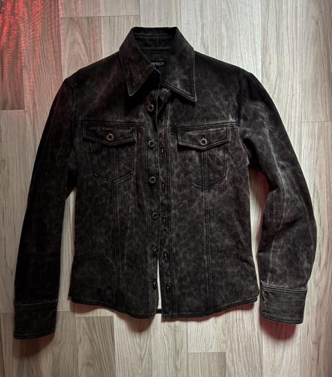 Japanese Denim Jacket Leopard Print Archive Fashion