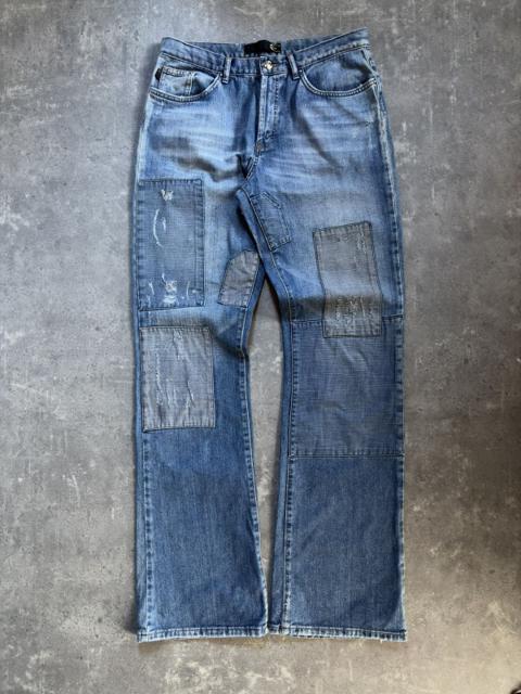 00s Just Cavalli Distressed Patchwork Flared Denim Jeans 33