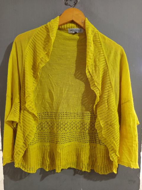 Atsuro Tayama Draped Ruffle Knit Shrug Cardigan