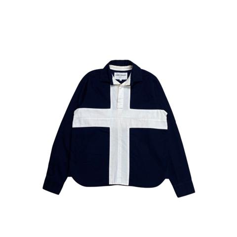 General Research Cross Rugby Polo shirt Longsleeve 1999 Navy