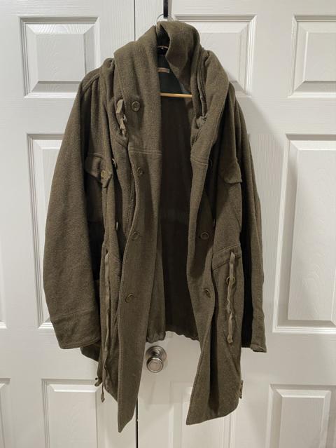 Green, wool ring coat
