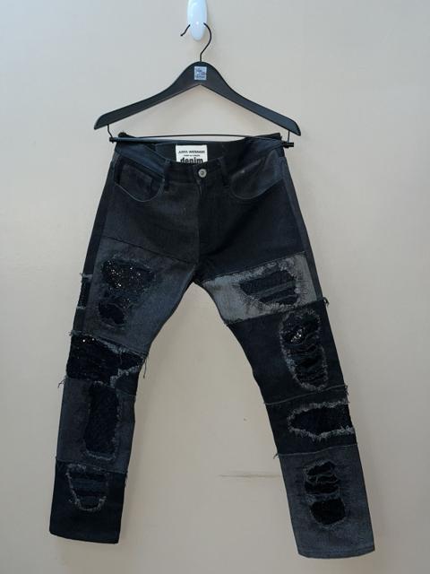 Patchwork sequin denim