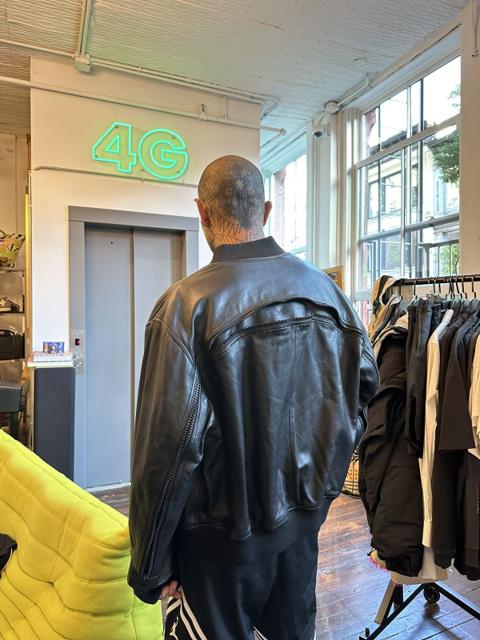 DRIS VAN NOTEN BACK ZIP LEATHER BOMBER