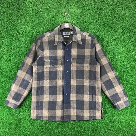Vintage Flannel Checkered Pure Indigo by Blue Blue Japan