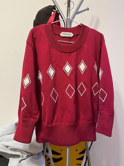 NAMACHEKO Red Diamond Short Sweater