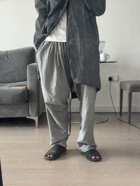 Jan Jan Van Essche Grey Pinstripe Double Layer Wide Pants