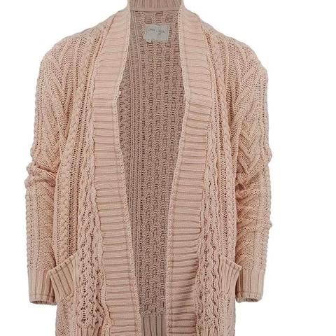 GREG LAUREN: Men's Coral Fisherman Knit Cardigan - Size 0