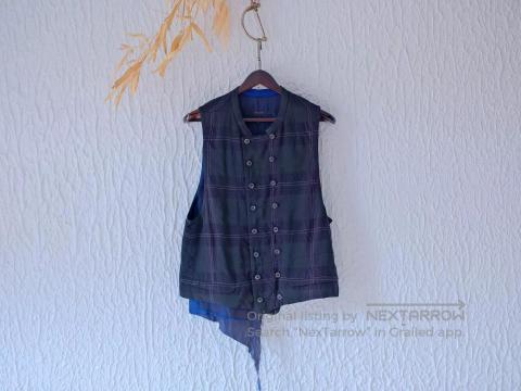 Ziggy Chen Asymmetric Check Vest 48 (Oversized)/