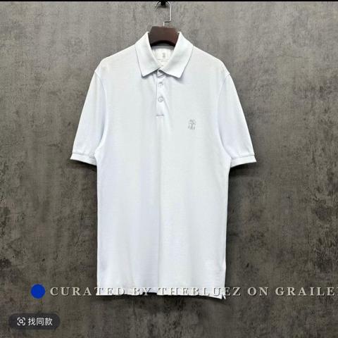 Brunello Cucinelli White Short-Sleeve Polo