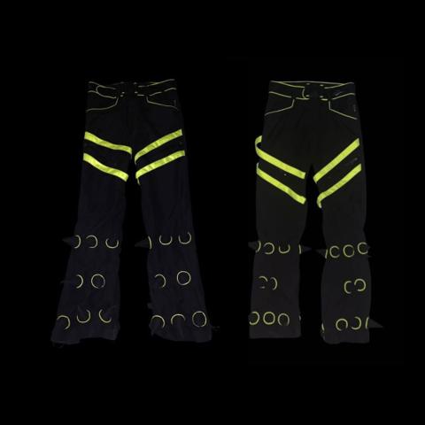 2X Space tribe Green black spike pants