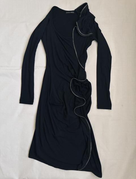 00s Plein Sud viscose zipper avantgarde dress