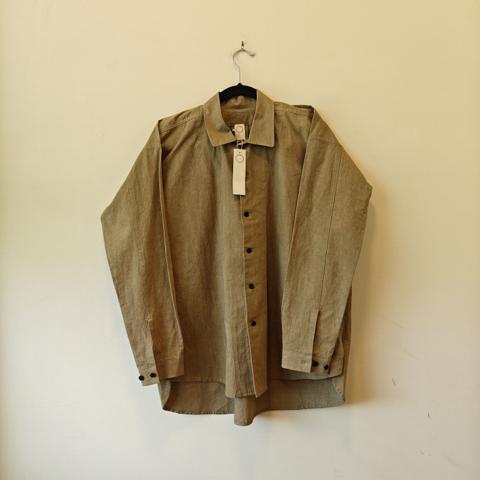 NWT o project box pleated cotton linen oversized shirt