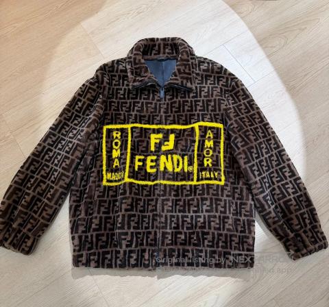 FENDI FF Print Fur Coat|i