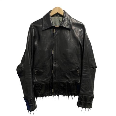 CCP prosthetic drip scarstitch leather jacket
