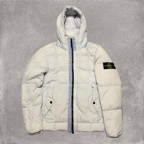 Stone Island Small Puffer Jacket Crinkle Parka Ice Blue 2018
