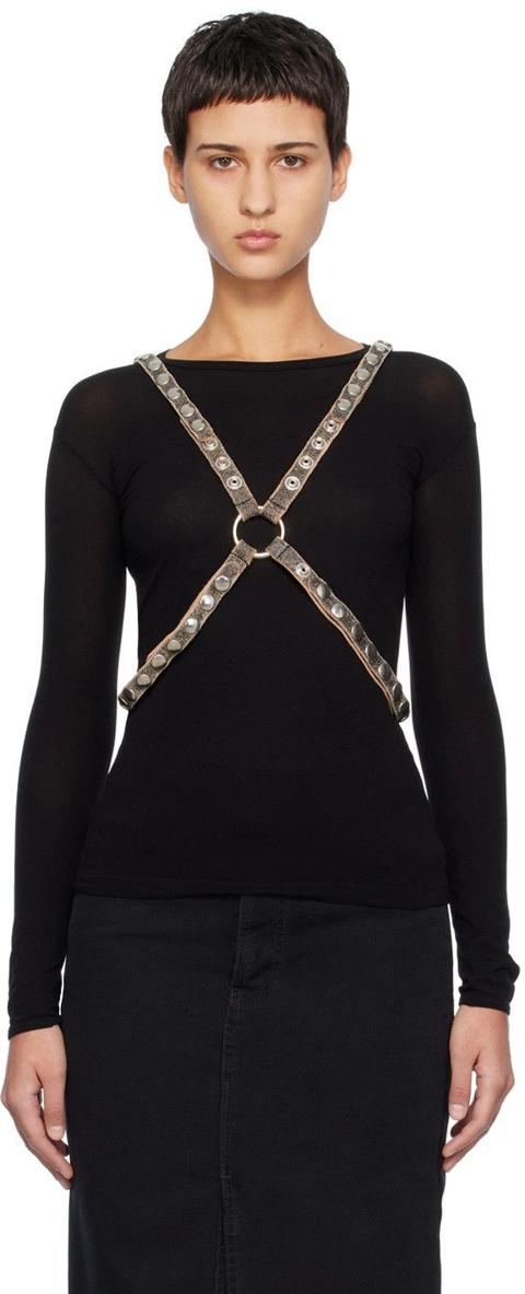 VAQUERA Leather Studded Harness Belt