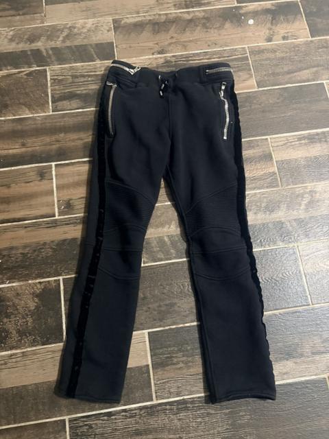 Balmain black velvet striped sweatpants