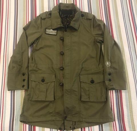 Roen scull & bones military jacket,,Swarovski,size 46