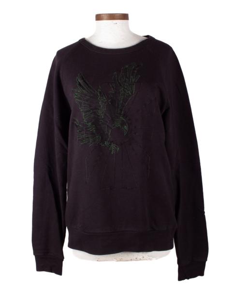 DRIES VAN NOTEN BLACK GREEN EAGLE EMBROIDERY SWEATSHIRT