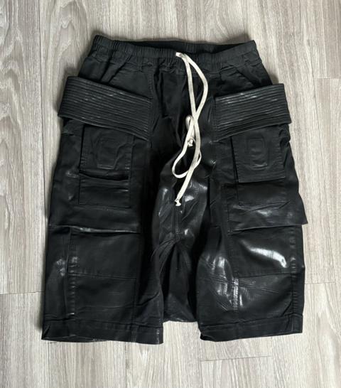 Rick Owens waxed creatch shorts