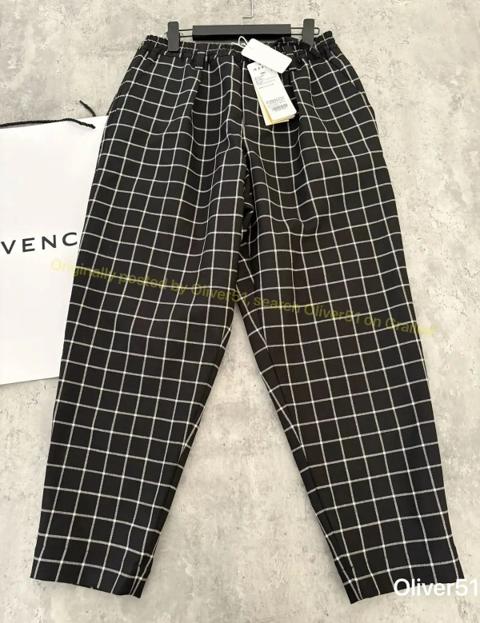 Black Check Wool Trousers